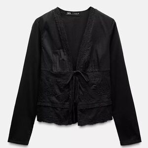 Zara Sheer Black Lace Top